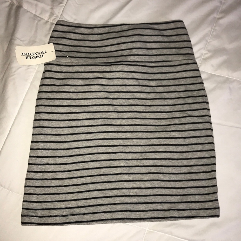 Black & Grey Striped Skirt